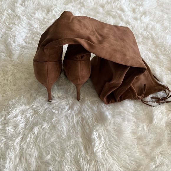 NWT LULUS Natiee Taupe Suede Pointed-Toe Over-the-Knee Boots - Picture 8 of 10